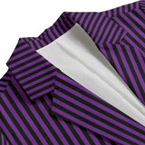 Purple and Black Striped Blazer
