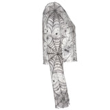 Spiderweb Crop Mesh Top Long Sleeved