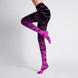 Pink and Black Ombre Bat Print Tights