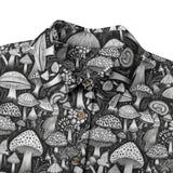 Black and White Mushroom Cotton Womens Shirt
