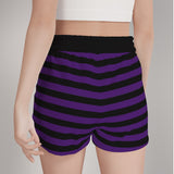 Black & purple stripe shorts back shot