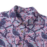 Floral Crow Cotton Womens Shirt