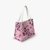 Pink Skull & Snake Alternawear Ladies Everyday Handbag Tote Bag