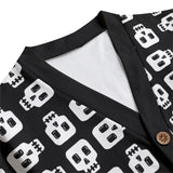 Black and White Block Skull Cardigan