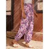 Pink Snake and Skull Spooky Alternative Casual Unisex Harem Pants Trousers