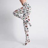 Retro Tattoo Colourful Print Tights
