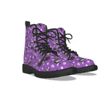 💀 Purple Skeleton Animal Print Boots