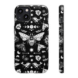 Black Celestial Witchy Moth Goth Tough Phone Case