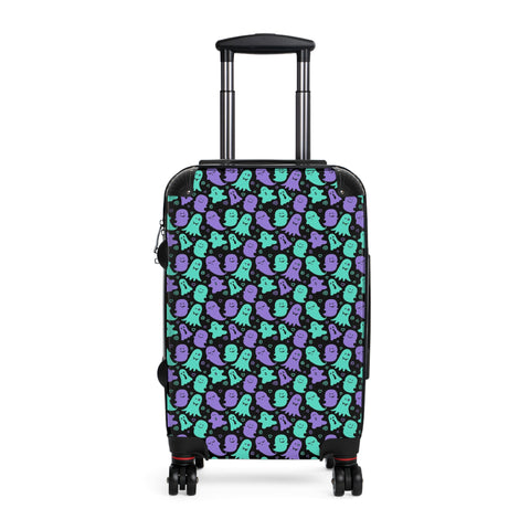 Green and Purple Cute Ghosts High Quality Suitcase (three sizes)