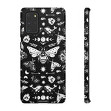 Black Celestial Witchy Moth Goth Tough Phone Case