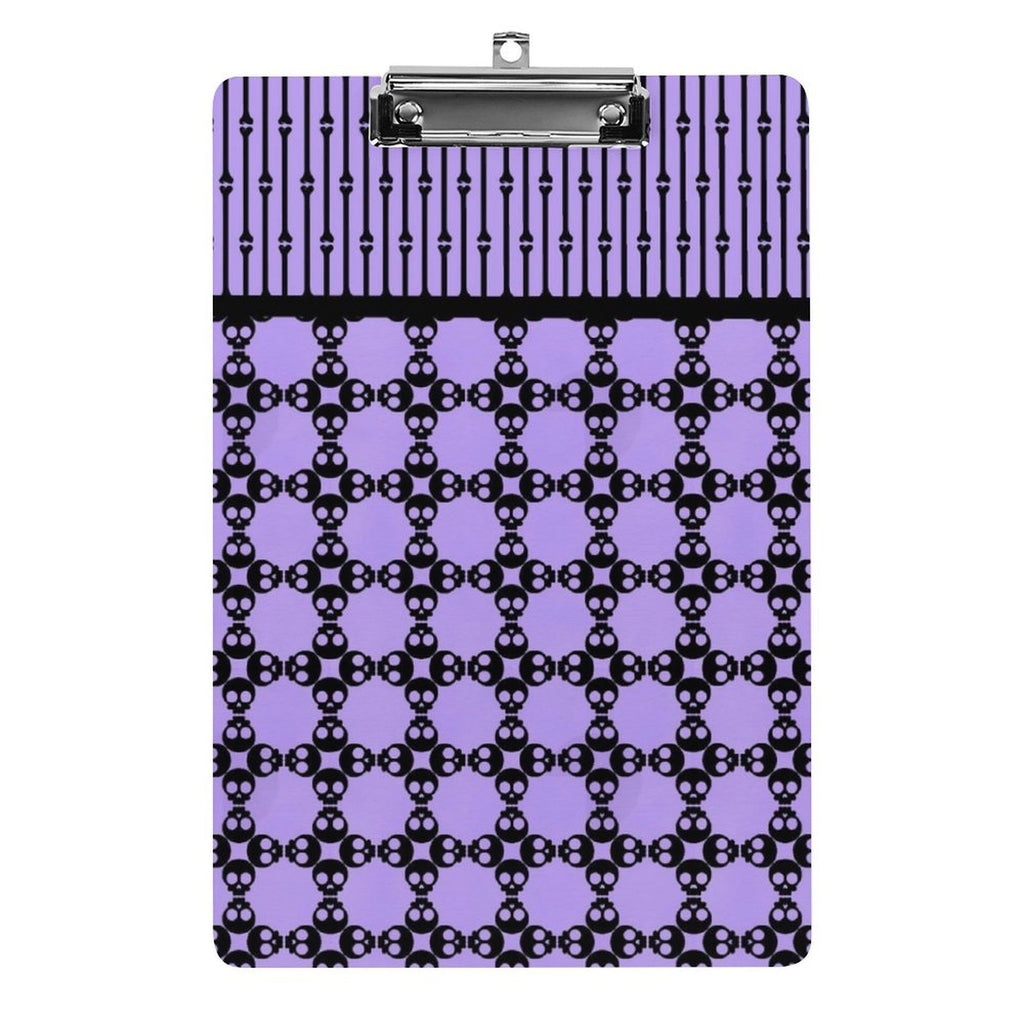 Purple Skull and Bone Clipboard