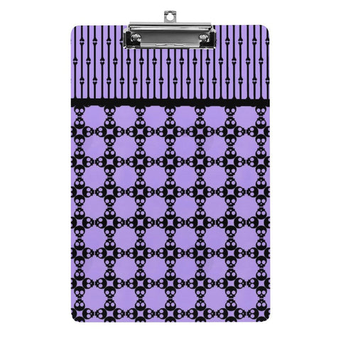 Purple Skull and Bone Clipboard