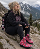 Pink Red Checkered Cherry Walking Boot