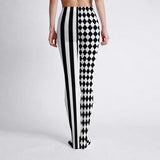 Black and White Harlequin Circus Print Tights