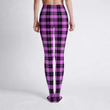 Pink Tartan Print Tights