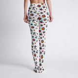 Retro Tattoo Colourful Print Tights