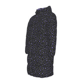 Lilac & Grey Leopard Print Winter Padded Down Coat Waterproof Unisex XS to 4XL