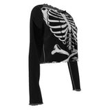 Ribcage Crop Mesh Top Long Sleeved