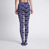 Lilac Bat Print Print Tights