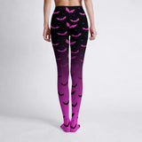 Pink and Black Ombre Bat Print Tights