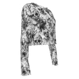 Screaming Skulls Mesh Top Long Sleeved