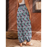 Floral Bats Alternative Casual Unisex Harem Pants Trousers