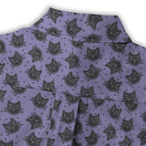 Purple Sugar Kitty Cotton Womens Button Down Shirt