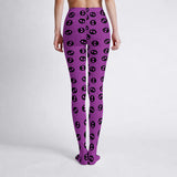Pink Skull Fishnet Print Tights