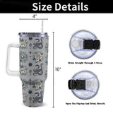 Goth Floral Snake Large 40oz Tumbler Mug with Handle