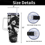 Celestial Witchy Moth Goth Large 40oz Tumbler Mug with Handle