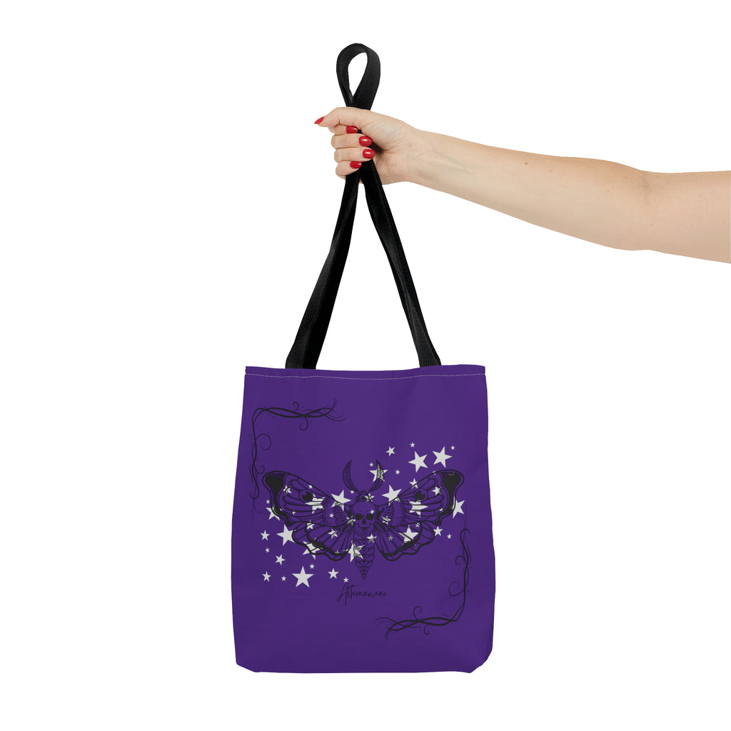 Purple Moth Tattoo Tote Bag