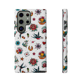 White Old School Retro Tattoo Tough Phone Case