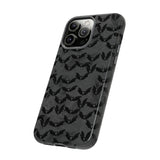 Grey Spooky Bat Print Tough Phone Cases
