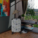 Grey Floral Snake High Quality Suitcase