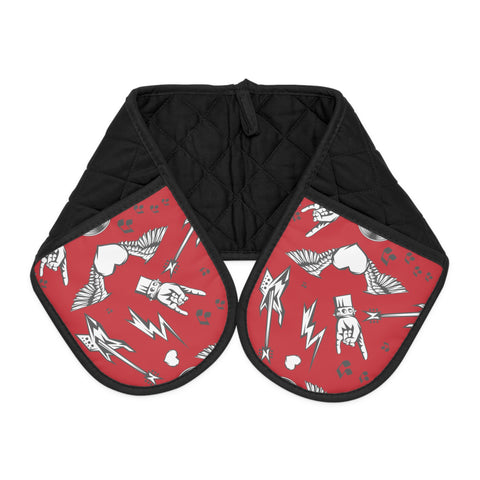 Red Rock and Roll Guitar Alternative Oven Mitts Gloves