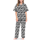 Spooky Black and White Ghost Print Long Pyjamas