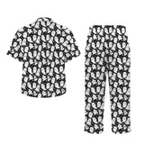Spooky Black and White Ghost Print Long Pyjamas