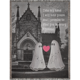 Til Death Blanket: Ghosts Woven Throw, Unique Spooky Couple Gift, Funny Wedding Anniversary Valentines Present, Halloween Goth Kawaii Cute