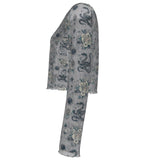 Mystical Snake Crop Mesh Top Long Sleeved