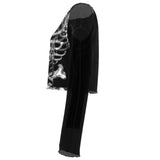 Ribcage Crop Mesh Top Long Sleeved