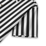 Black White Striped Cotton Women's Button Down Shirt