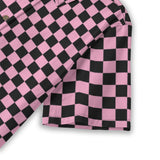 Pink and Black Checkered Cotton Womens Button Down Shirt