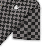 Black and Grey Checkered Cotton Women's Button Down Shirt