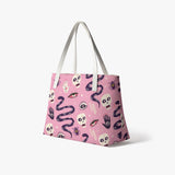 Pink Skull & Snake Alternawear Ladies Everyday Handbag Tote Bag
