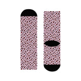 Pink Leopard Animal Print Crew Socks