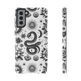 White Celestial Snake Goth Tough Phone Case