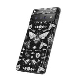 Black Celestial Witchy Moth Goth Tough Phone Case