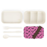 Pink Bat Print Bento Lunch Box