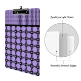 Purple Skull and Bone Clipboard
