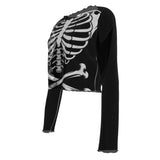 Ribcage Crop Mesh Top Long Sleeved